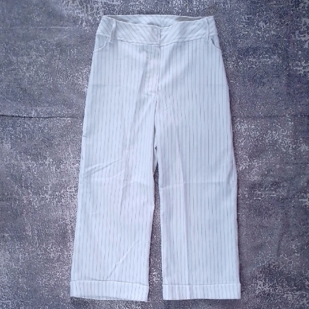 Vintage 90s White Striped Cropped Pants 725 ORIGINALS